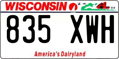 WI license plate 835XWH