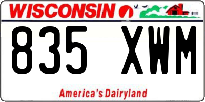 WI license plate 835XWM