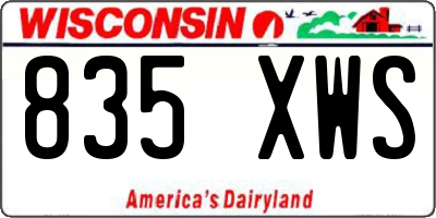 WI license plate 835XWS