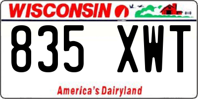 WI license plate 835XWT