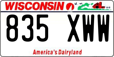 WI license plate 835XWW