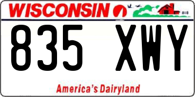 WI license plate 835XWY