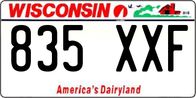 WI license plate 835XXF