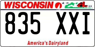 WI license plate 835XXI