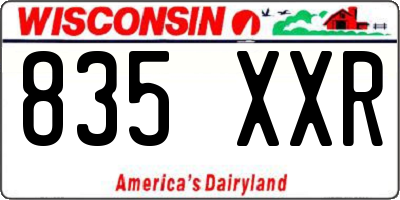 WI license plate 835XXR