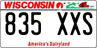 WI license plate 835XXS