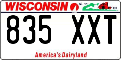 WI license plate 835XXT