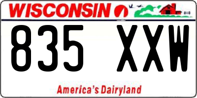 WI license plate 835XXW
