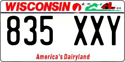 WI license plate 835XXY