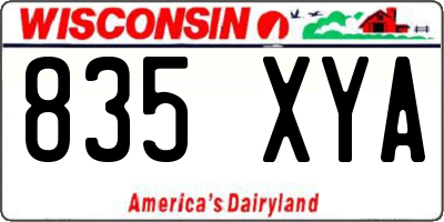 WI license plate 835XYA
