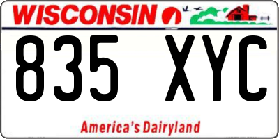 WI license plate 835XYC