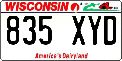 WI license plate 835XYD