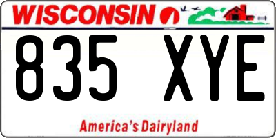WI license plate 835XYE