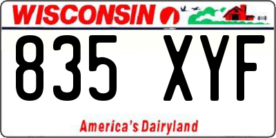 WI license plate 835XYF