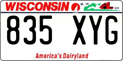 WI license plate 835XYG