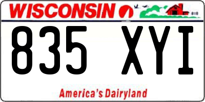 WI license plate 835XYI