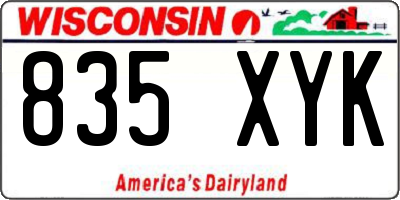 WI license plate 835XYK