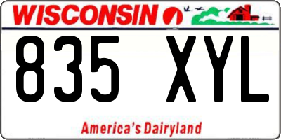 WI license plate 835XYL