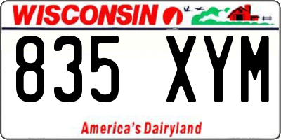 WI license plate 835XYM