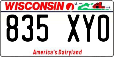 WI license plate 835XYO