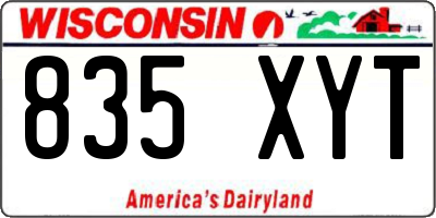 WI license plate 835XYT