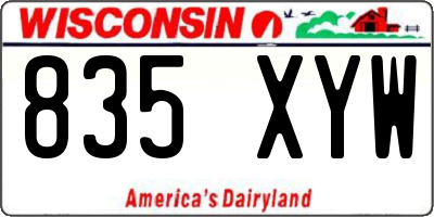 WI license plate 835XYW