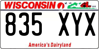 WI license plate 835XYX