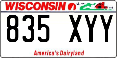 WI license plate 835XYY