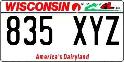 WI license plate 835XYZ