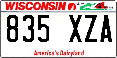 WI license plate 835XZA