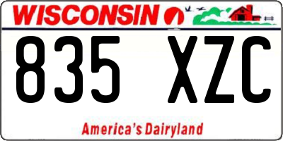 WI license plate 835XZC