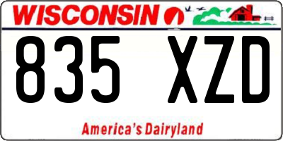 WI license plate 835XZD