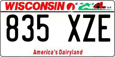 WI license plate 835XZE