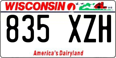 WI license plate 835XZH