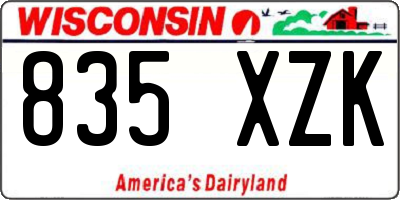WI license plate 835XZK