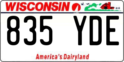 WI license plate 835YDE