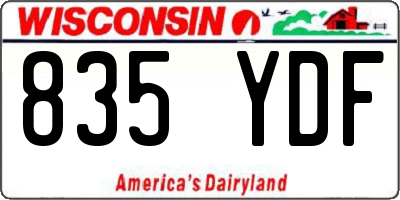 WI license plate 835YDF