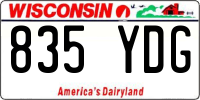 WI license plate 835YDG