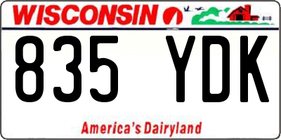 WI license plate 835YDK