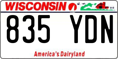 WI license plate 835YDN