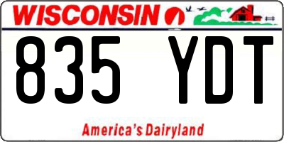 WI license plate 835YDT