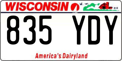 WI license plate 835YDY