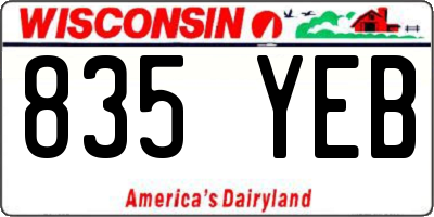WI license plate 835YEB