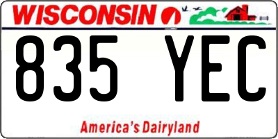 WI license plate 835YEC
