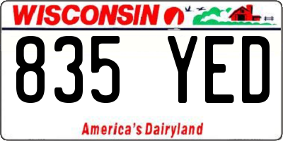 WI license plate 835YED