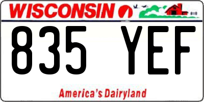 WI license plate 835YEF