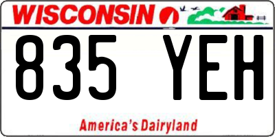 WI license plate 835YEH