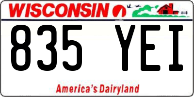 WI license plate 835YEI