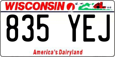 WI license plate 835YEJ