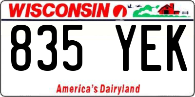 WI license plate 835YEK